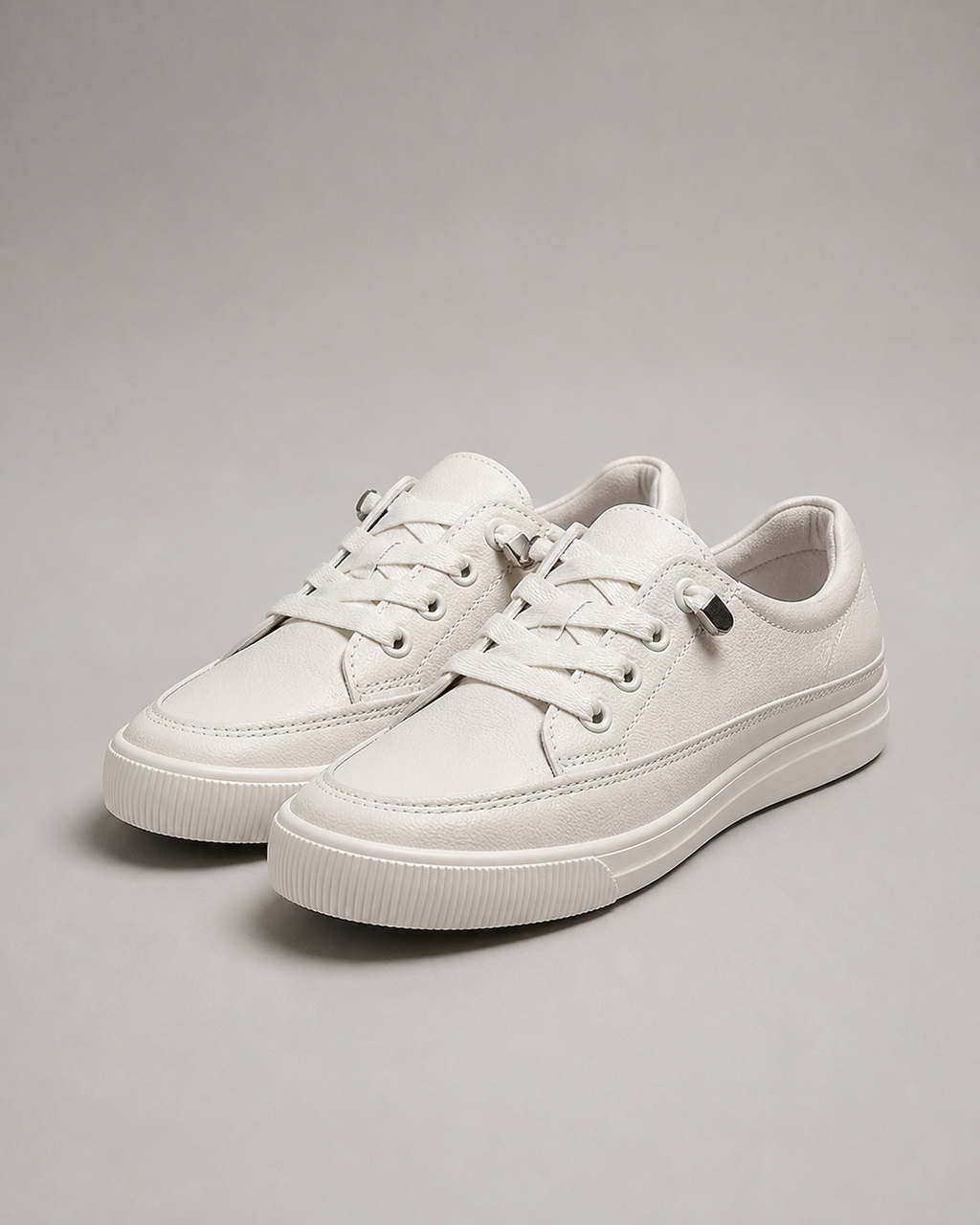 Penny Low-Profile Canvas Sneakers | Women's Lace-Up Flat Trainers — Beige — hero