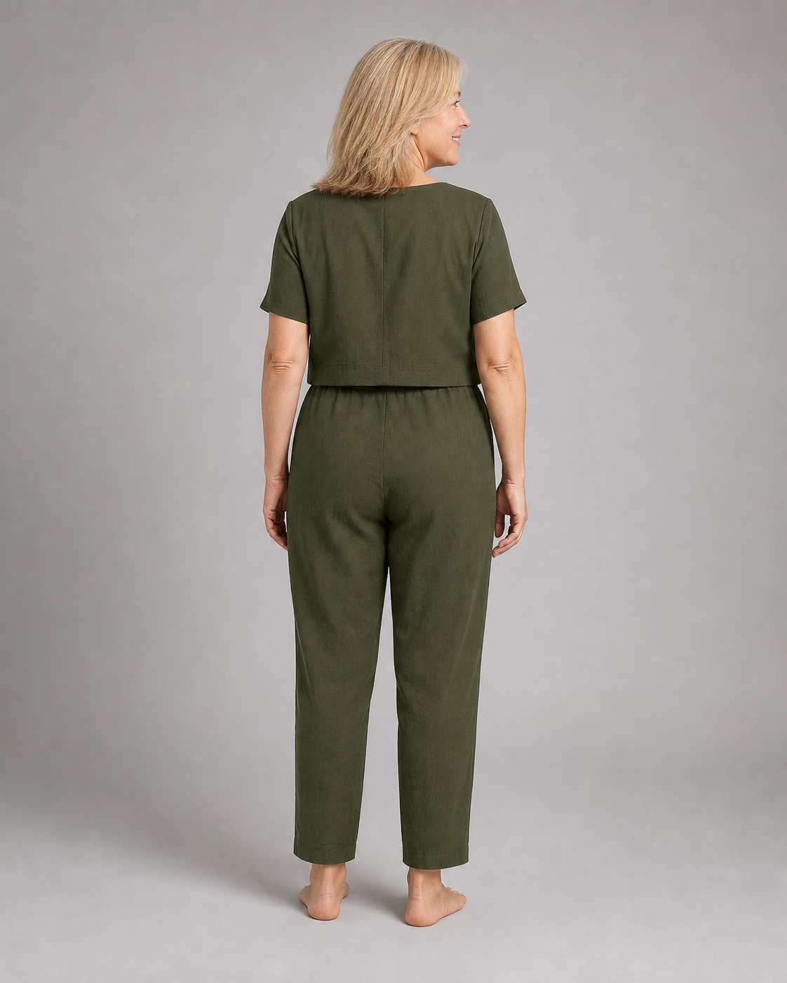 Marilyn Waistcoat & Trouser Set | Women's Two-Piece Co-Ord — Green — back