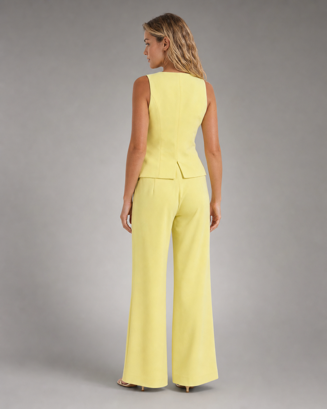 Maribel Co-Ord Set | Women's Two-Piece Trouser Co-Ord — Yellow — back