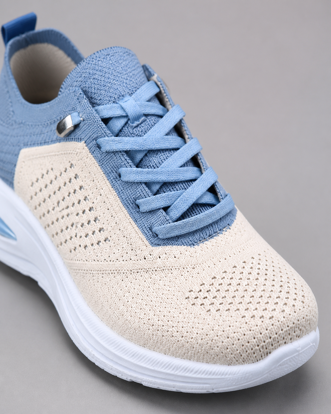 Velra Mesh Slip-On Sneakers | Women's Platform Walking Trainers — Blue — macro