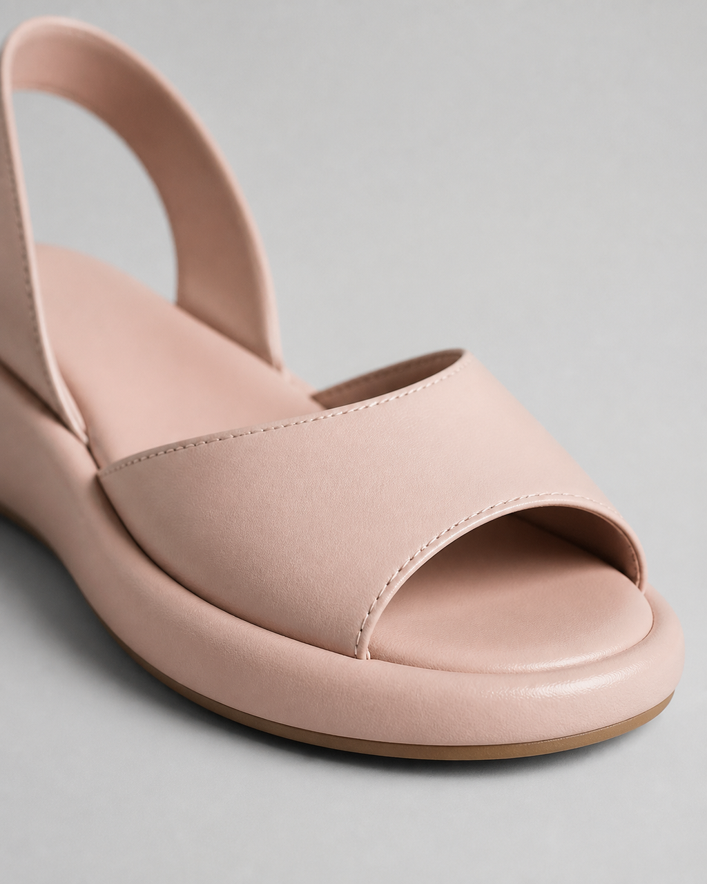 Solea Cushioned Peep-Toe Sandals | Women's Slip-On Comfort Sandals — Light Pink — macro
