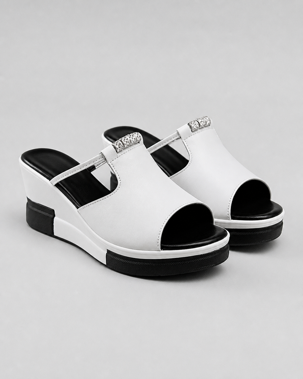 Morgana Cut-Out Platform Sandals | Women's Slingback Comfort Sandals — White — hero