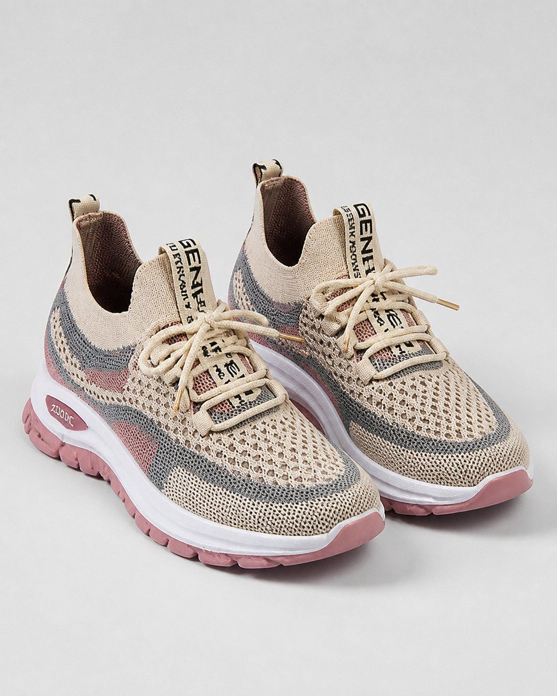 Koda Chunky-Sole Mesh Trainers | Women's Colour-Block Sneakers — Khaki — hero