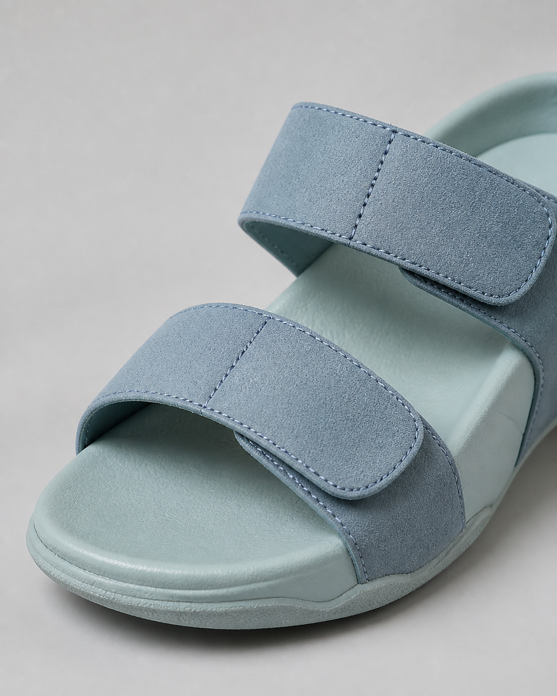 Phanni Wide-Band Comfort Sandals | Women's Slip-On Summer Sandals — Blue — macro