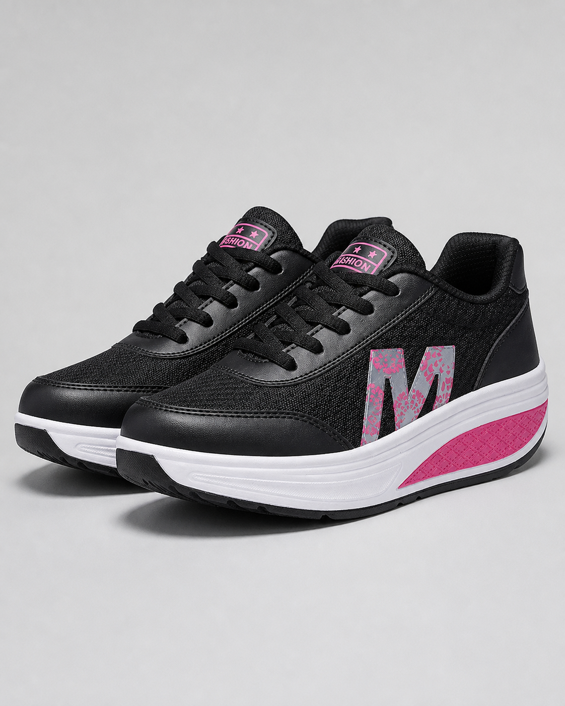 Skyler Platform Walking Sneakers | Women's Cushioned Trainers — Black — hero