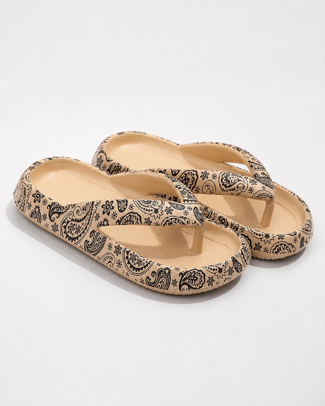 Marsa Criss-Cross Thong Sandals | Women's Cushioned Foam Sandals — Khaki — hero