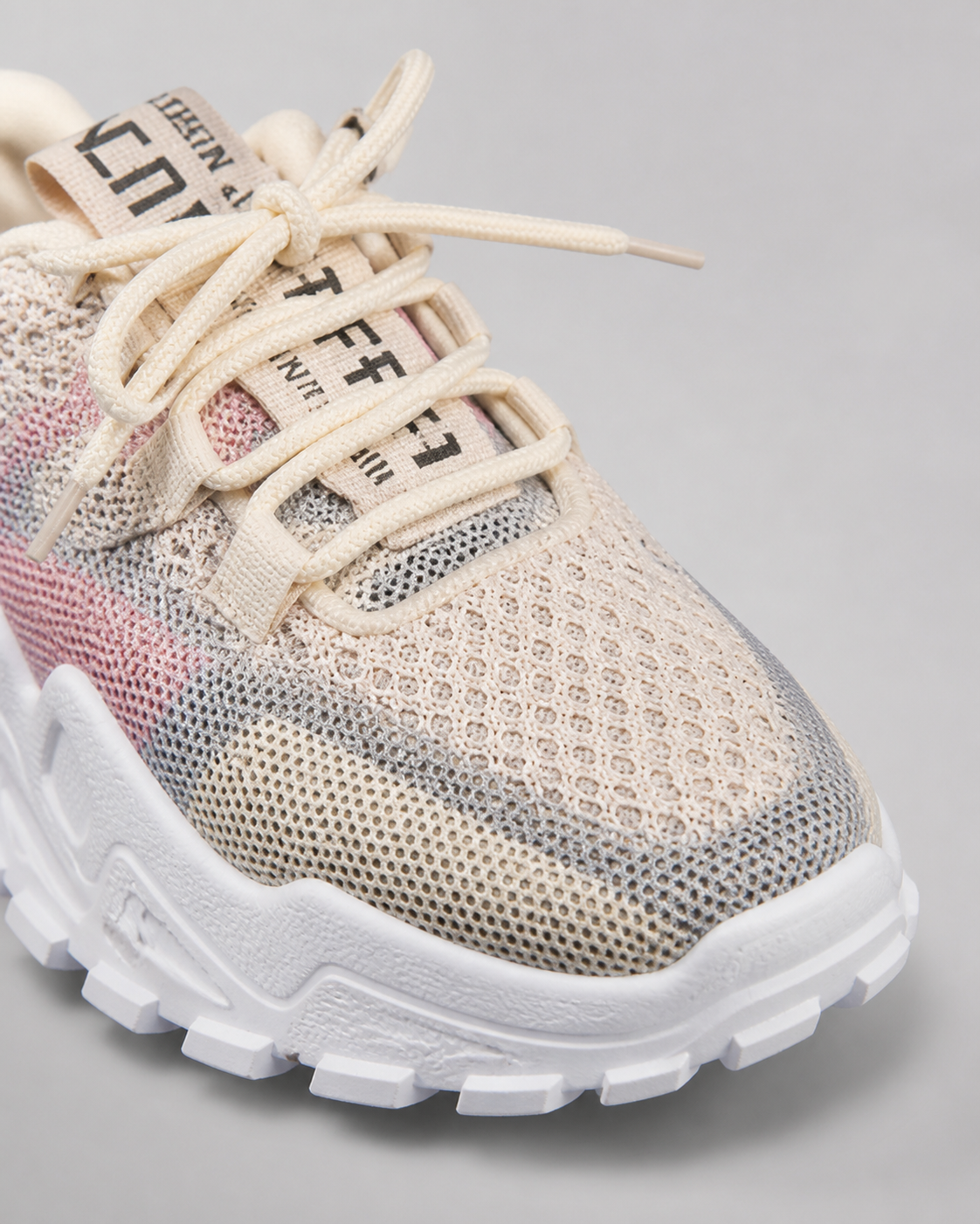 Ondine Breathable Mesh Sneakers | Women's Walking Trainers — Beige — macro