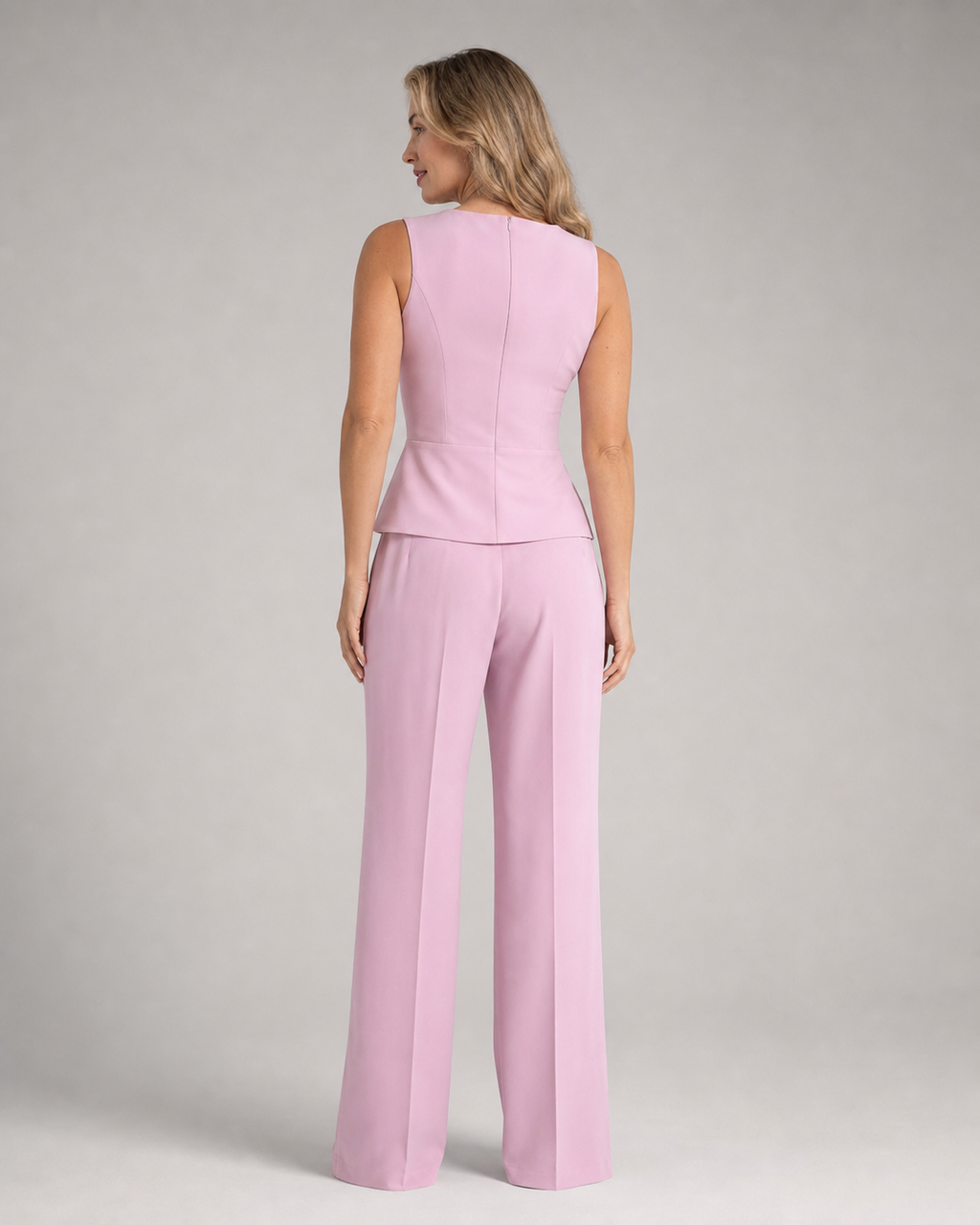 Maribel Co-Ord Set | Women's Two-Piece Trouser Co-Ord — Pink — back
