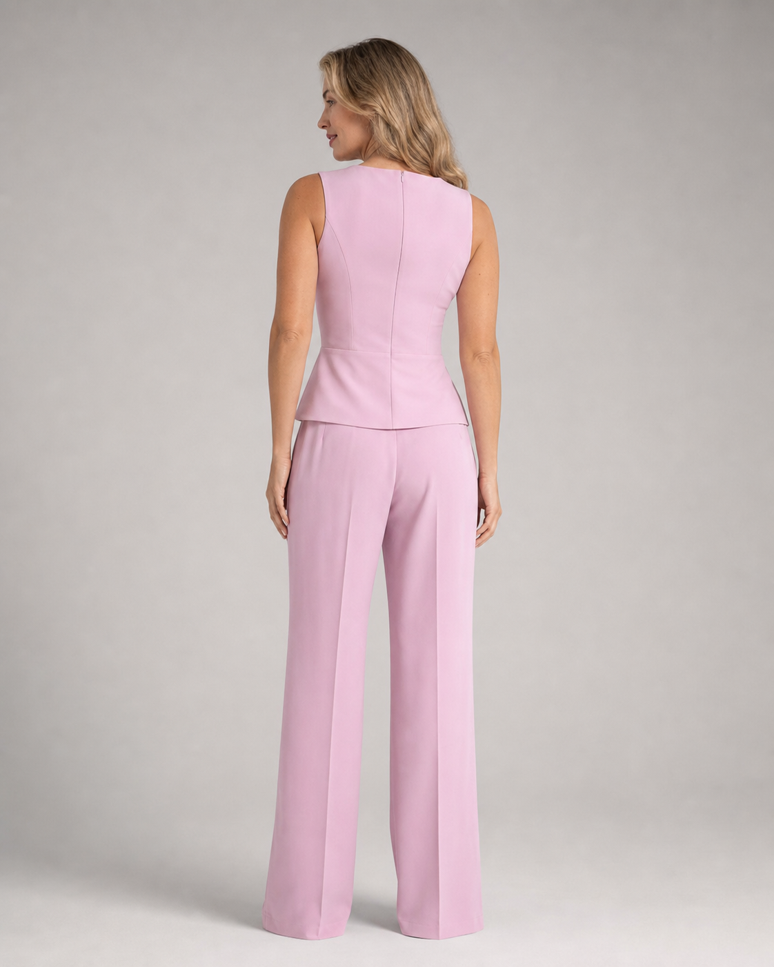 Maribel Co-Ord Set | Women's Two-Piece Trouser Co-Ord — Pink — back
