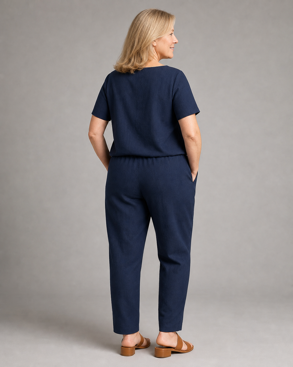 Marilyn Waistcoat & Trouser Set | Women's Two-Piece Co-Ord — Blue — back