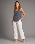 Rita Relaxed Tapered Pants | Women's Lightweight Summer Trousers — White — threequarter