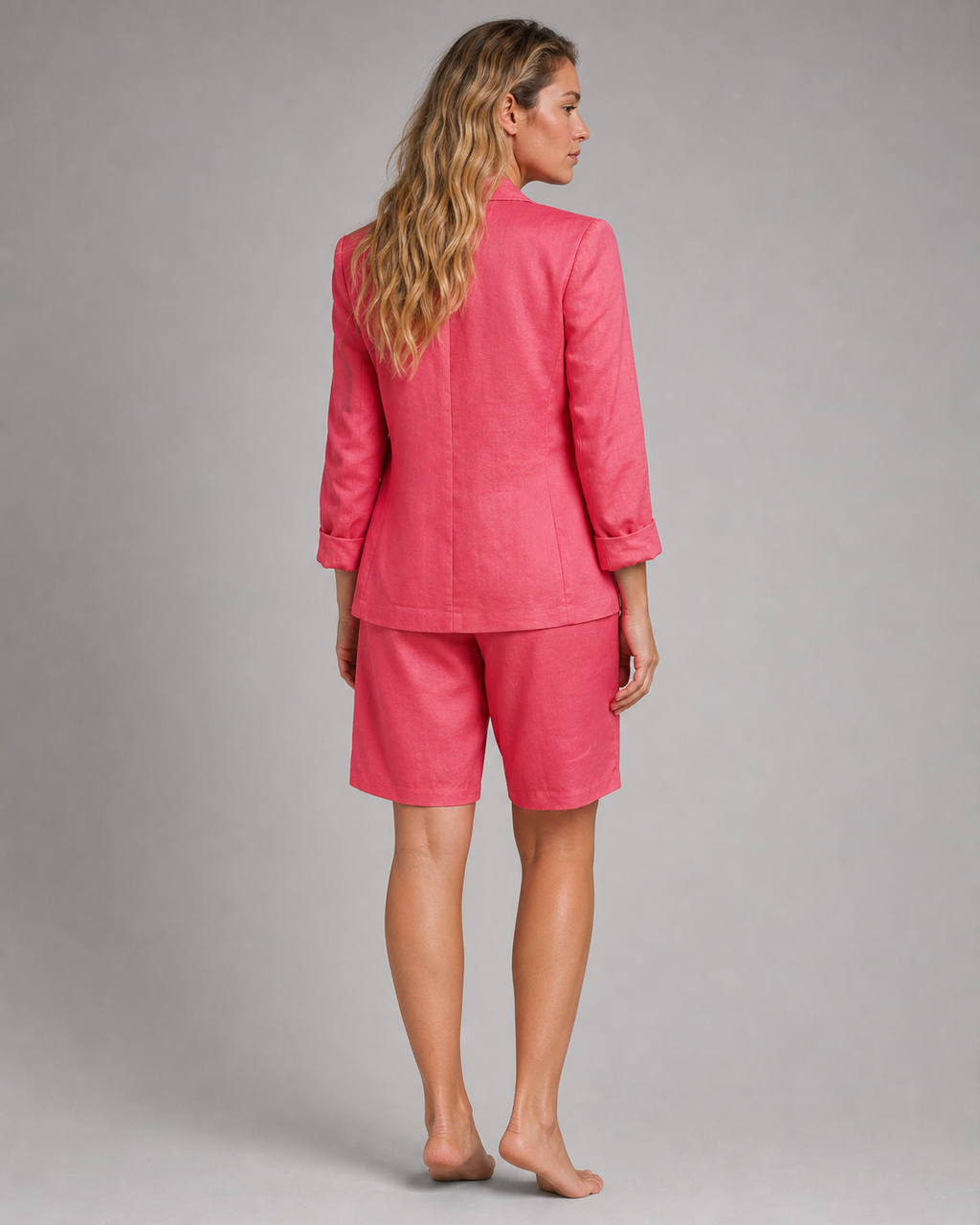 Kelly Blazer & Shorts Set | Women's Tailored Two-Piece Suit — Red — back