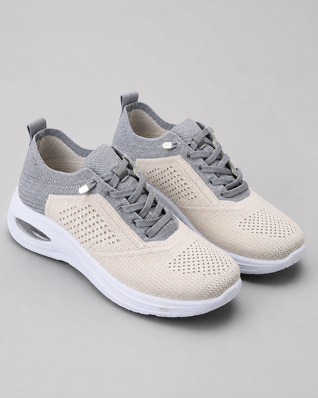 Velra Mesh Slip-On Sneakers | Women's Platform Walking Trainers — Grey — hero