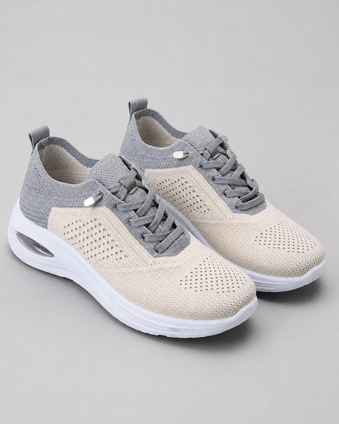 Velra Mesh Slip-On Sneakers | Women's Platform Walking Trainers — Grey — hero