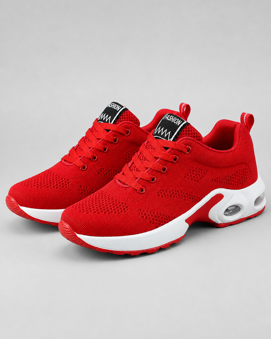 Acacia Air-Cushion Walking Sneakers | Women's Lightweight Trainers — Red — hero