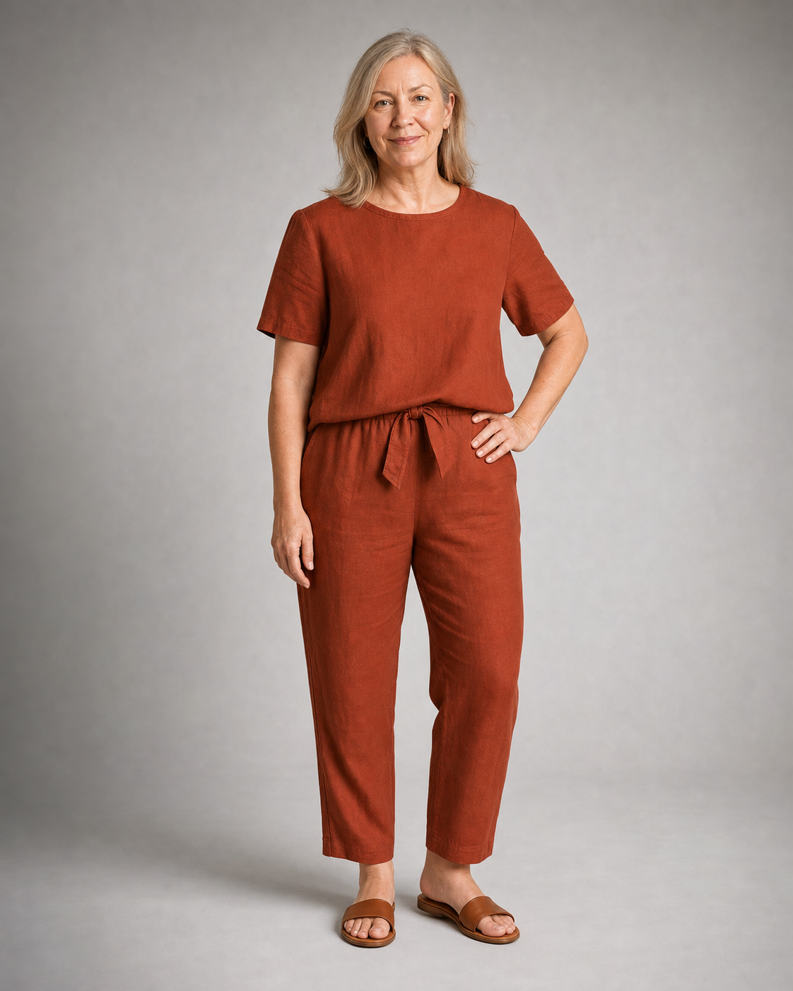 Marilyn Waistcoat & Trouser Set | Women's Two-Piece Co-Ord — Red — threequarter