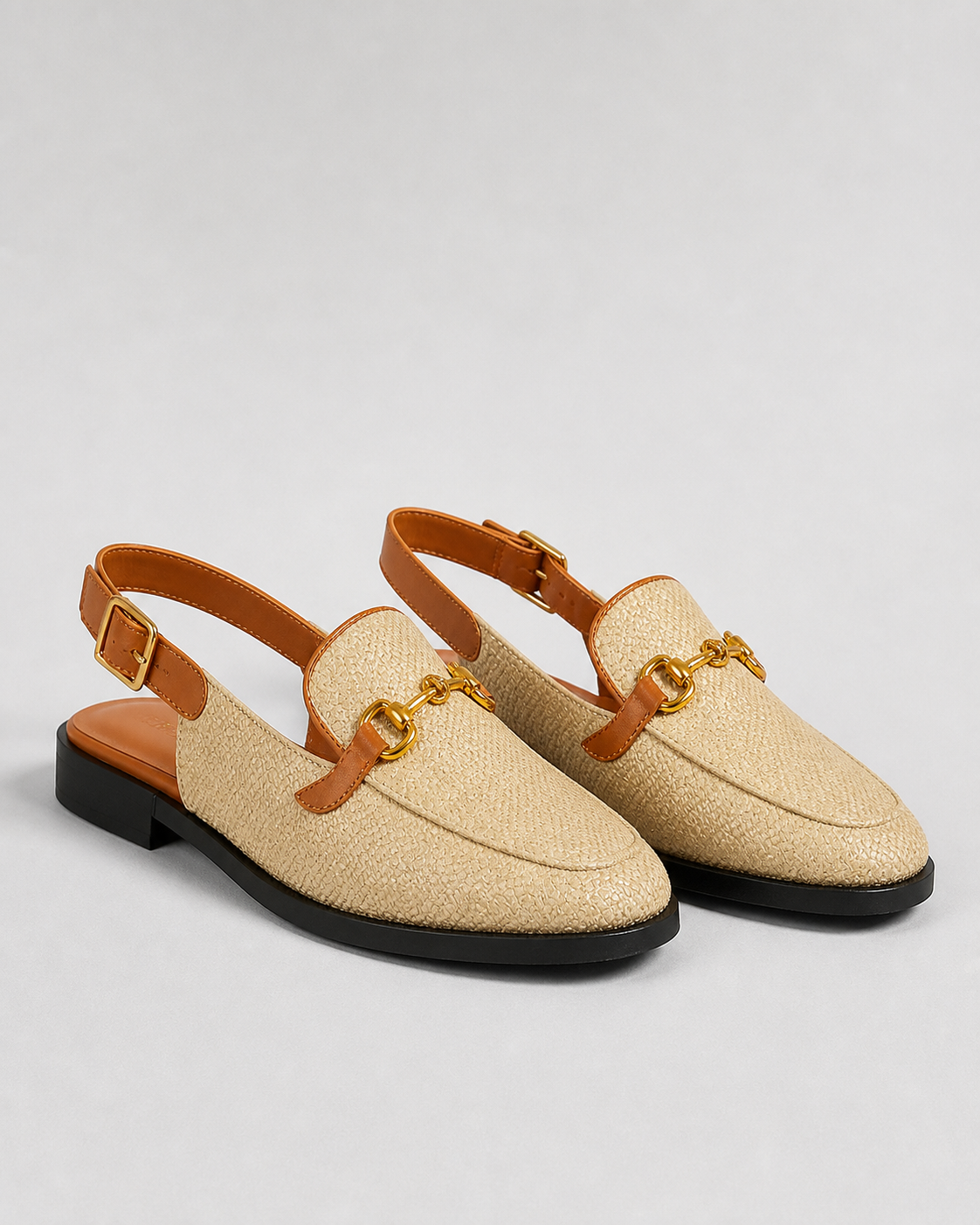 Goldie Chain-Detail Flat Sandals | Women's Slingback Summer Sandals — Bronze — hero