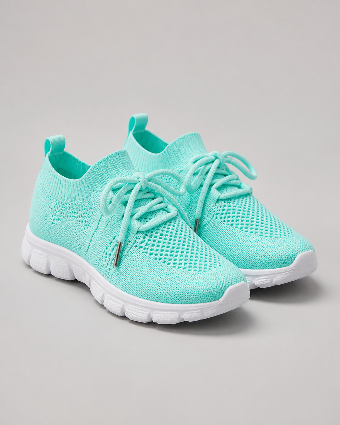Nova Lightweight Knit Sneakers | Women's Lace-Up Trainers — Green — hero