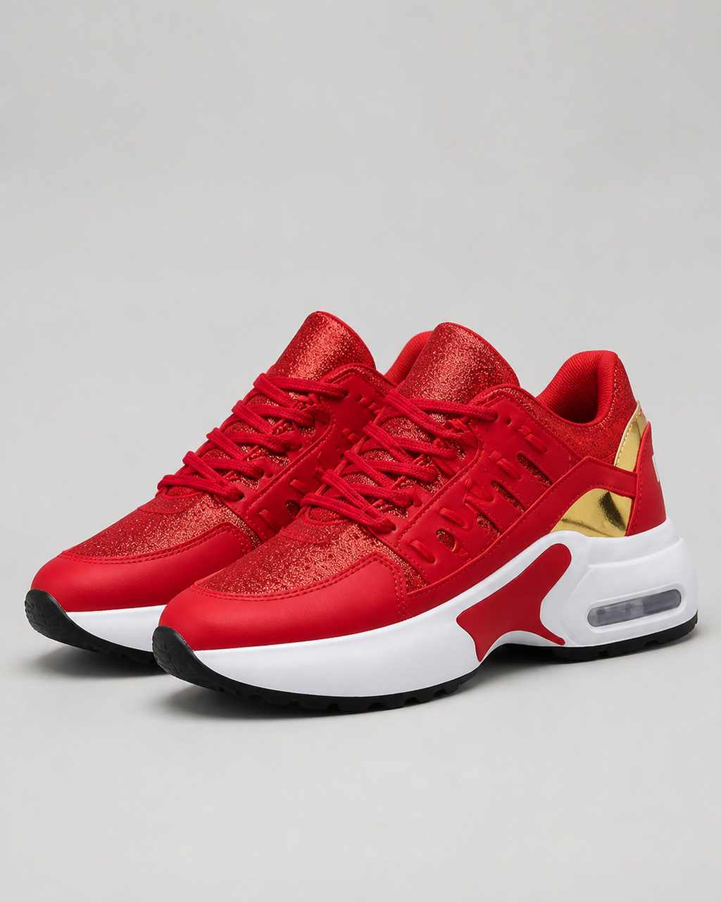 Thea Air-Cushion Platform Sneakers | Women's Running Trainers — Red — hero