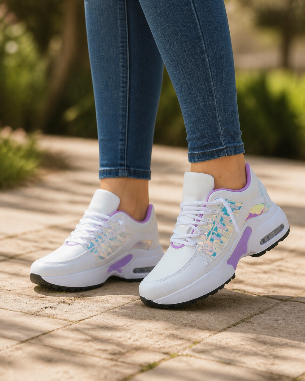 Thea Air-Cushion Platform Sneakers | Women's Running Trainers — Purple — onfoot