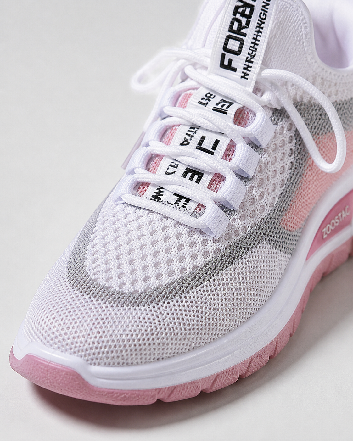 Koda Chunky-Sole Mesh Trainers | Women's Colour-Block Sneakers — Pink — macro