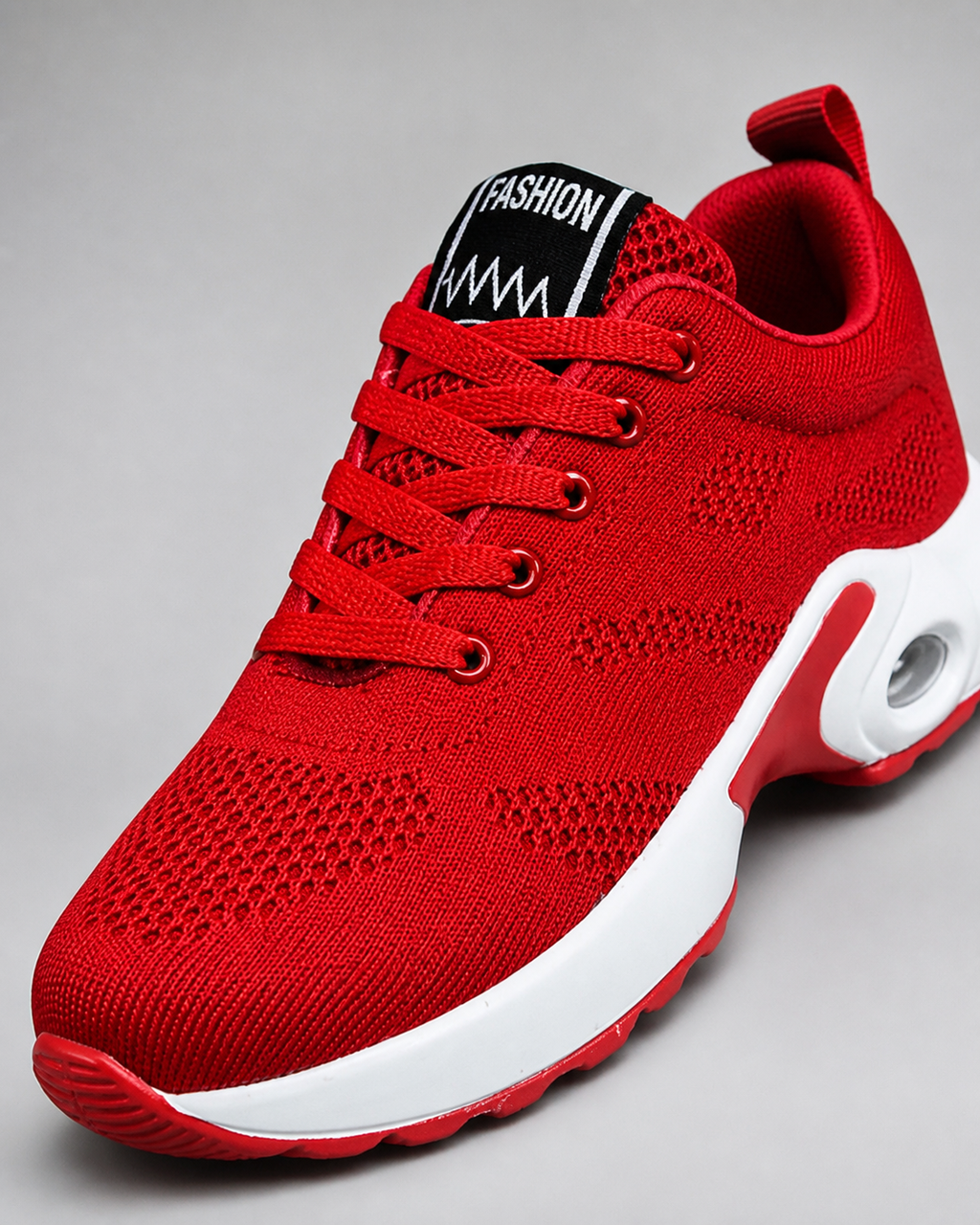 Acacia Air-Cushion Walking Sneakers | Women's Lightweight Trainers — Red — macro