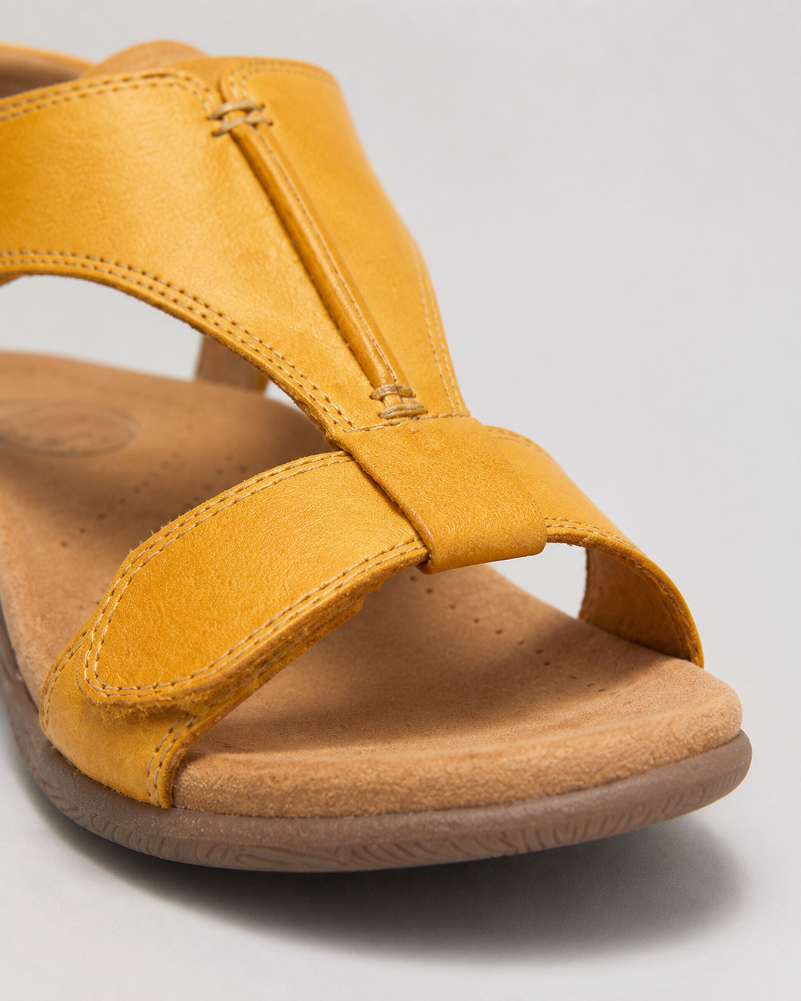 Fabiola Cushioned Comfort Sandals | Women's Cut-Out Summer Sandals — Yellow — macro