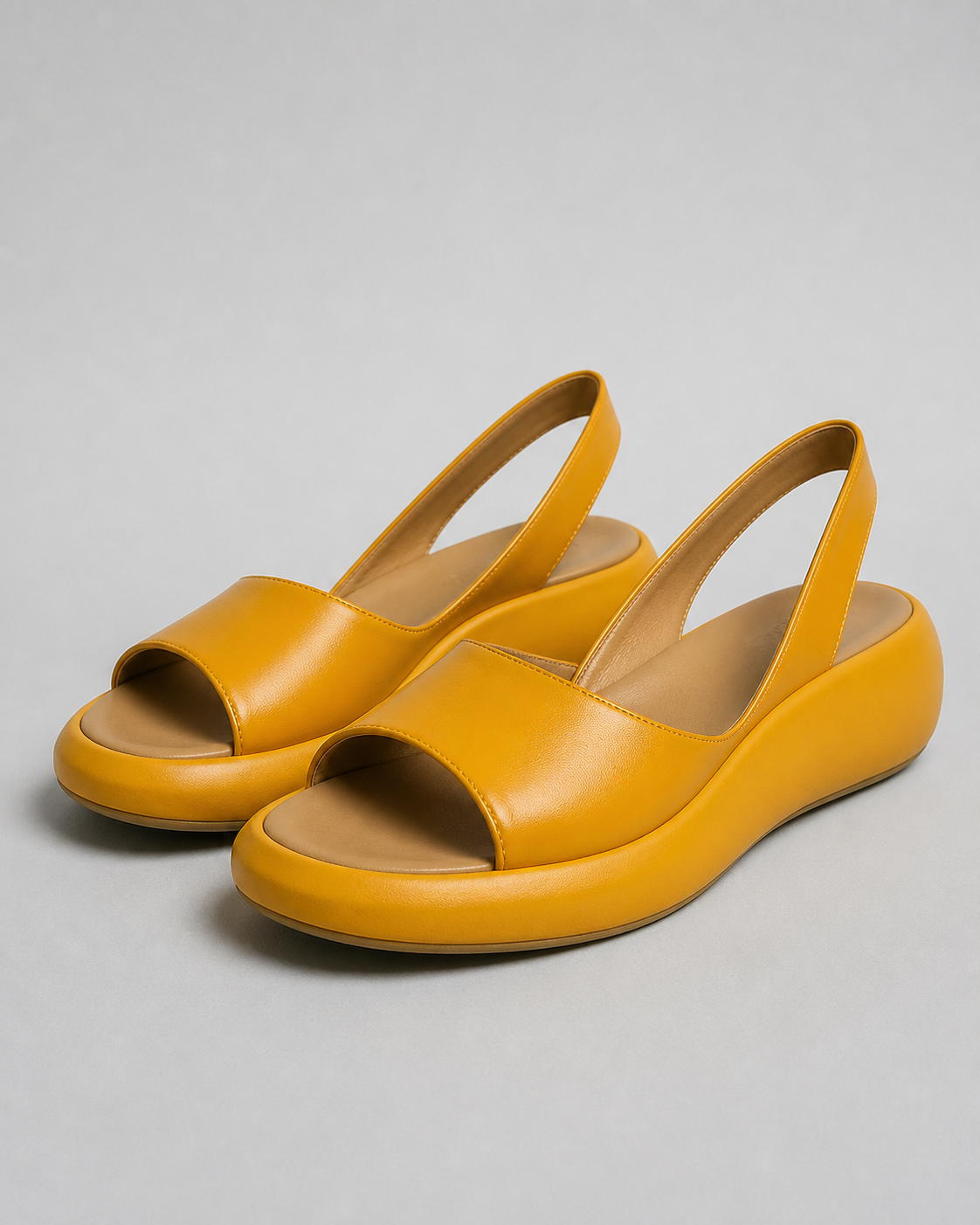 Solea Cushioned Peep-Toe Sandals | Women's Slip-On Comfort Sandals — Yellow — hero
