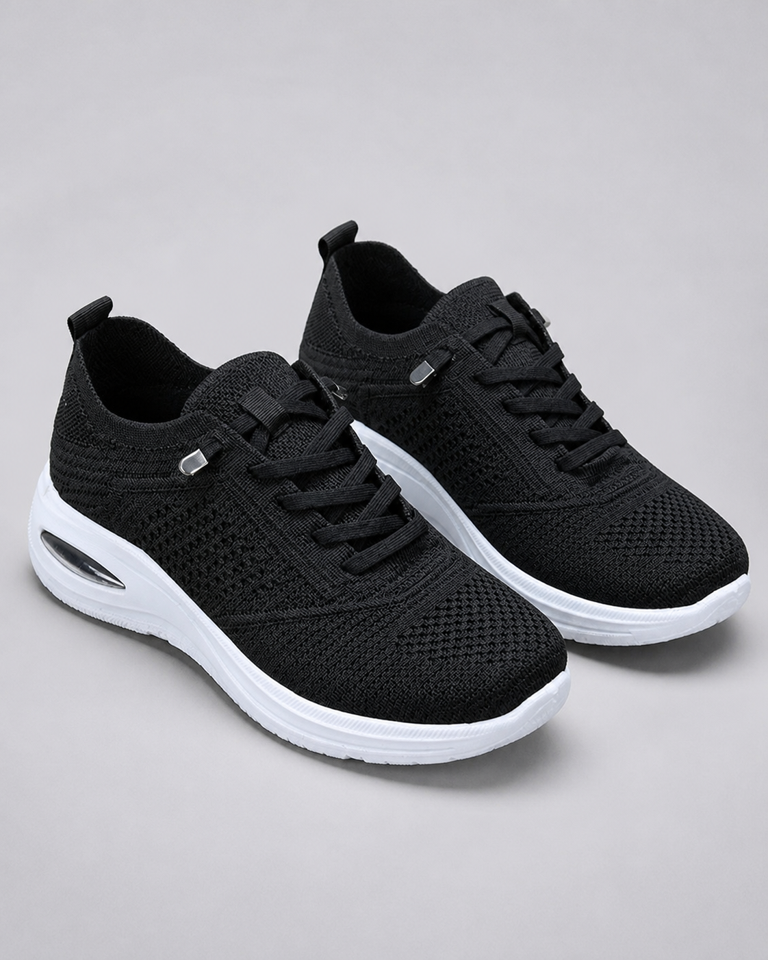 Velra Mesh Slip-On Sneakers | Women's Platform Walking Trainers — Black — hero