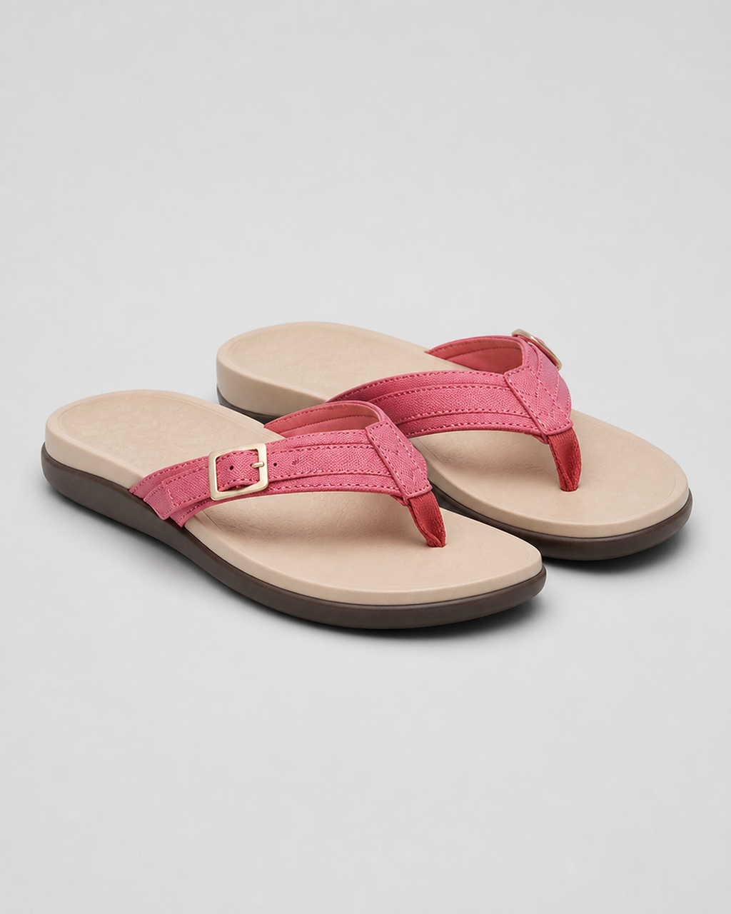 Daryl Cushioned Thong Sandals | Women's Comfort Summer Sandals — Red — hero