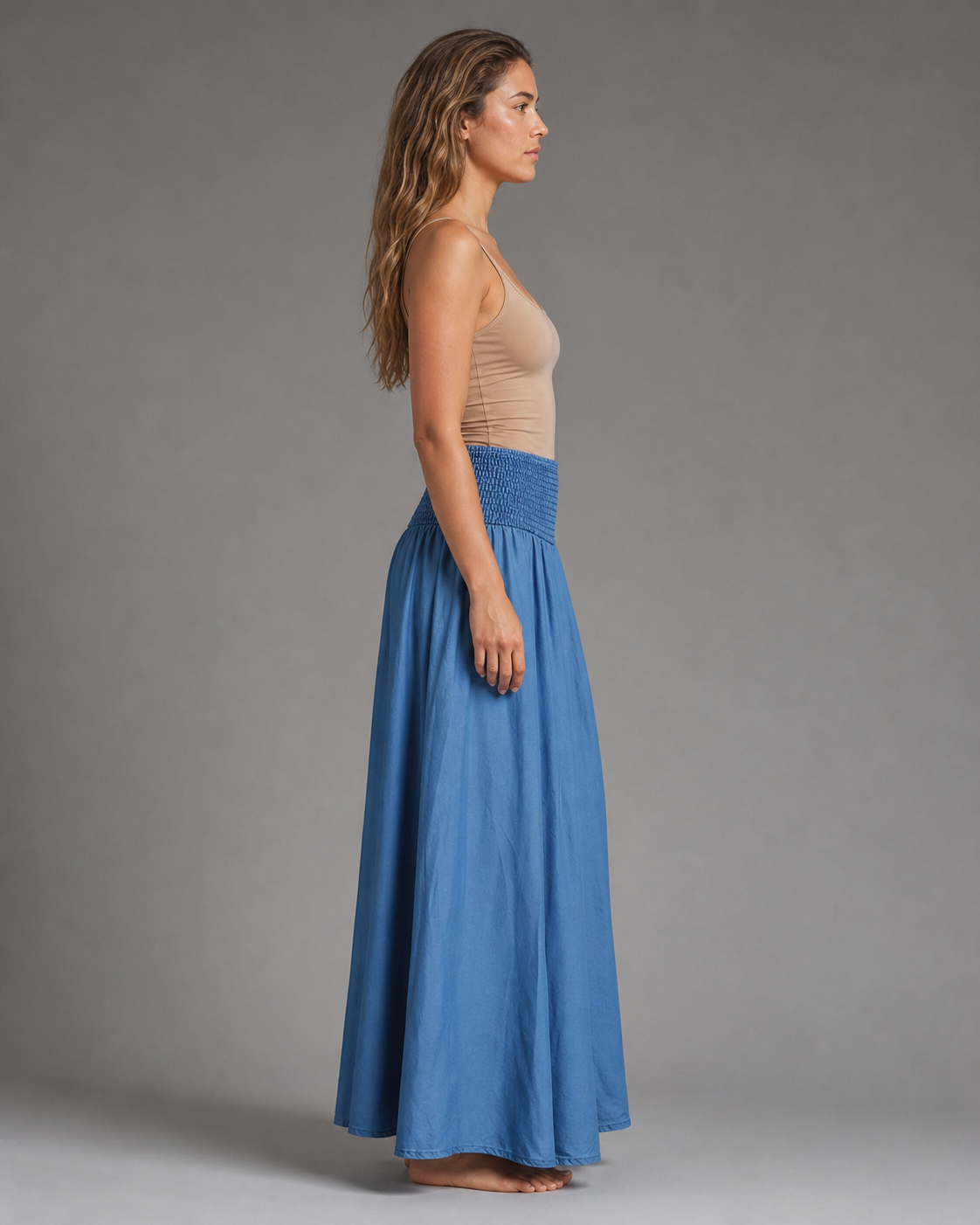 Lorraine High-Waist Palazzo Pants | Women's Wide-Leg Trousers — Blue — side