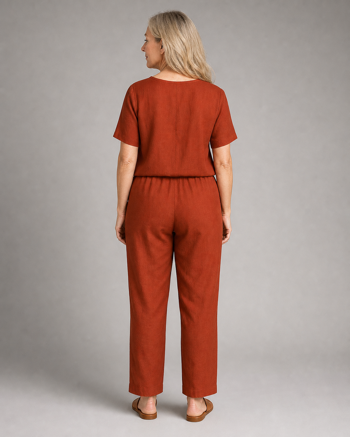 Marilyn Waistcoat & Trouser Set | Women's Two-Piece Co-Ord — Red — back