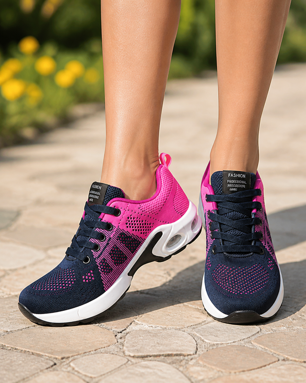 Acacia Air-Cushion Walking Sneakers | Women's Lightweight Trainers — Pink — onfoot