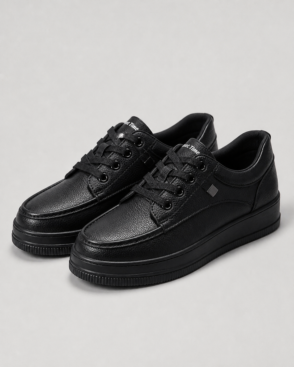 Penny Low-Profile Canvas Sneakers | Women's Lace-Up Flat Trainers — Black — hero