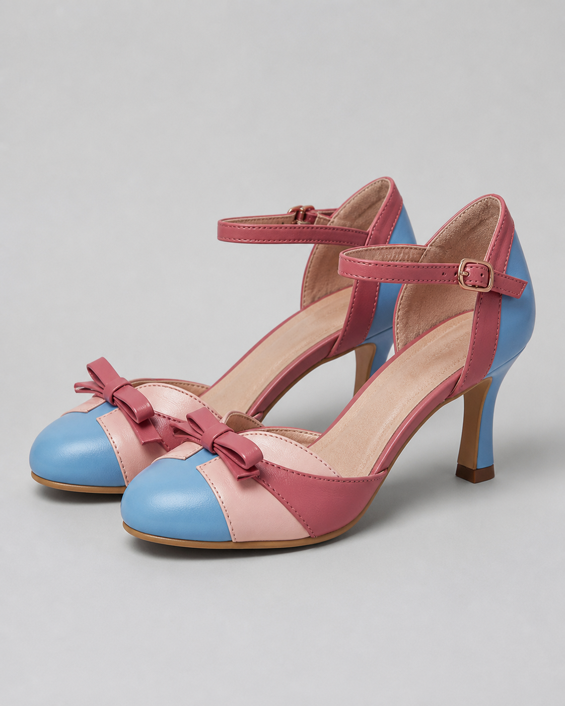 Donna Bow Heeled Sandals | Women's Stiletto Summer Sandals — Light Blue — hero