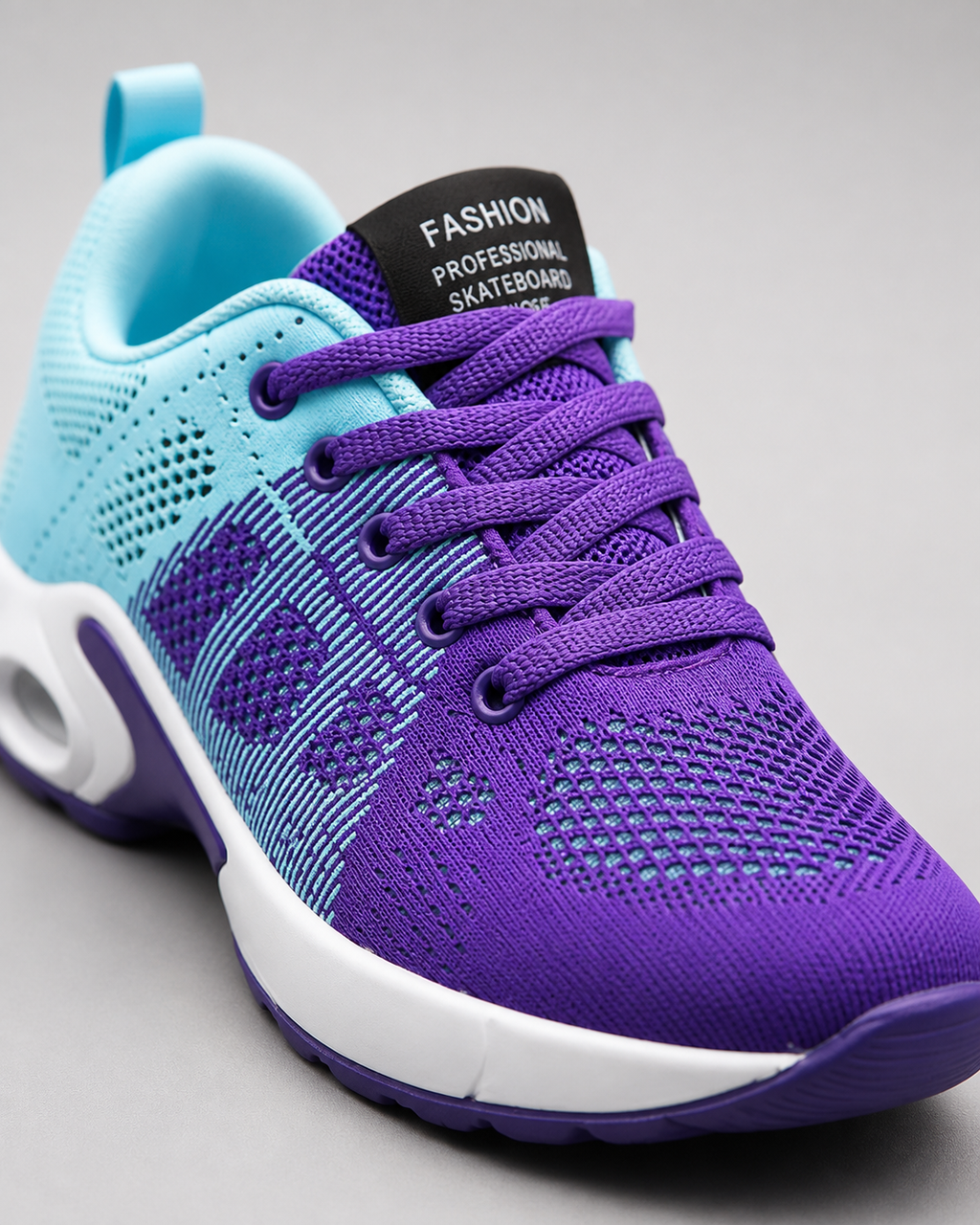 Acacia Air-Cushion Walking Sneakers | Women's Lightweight Trainers — Light Blue — macro