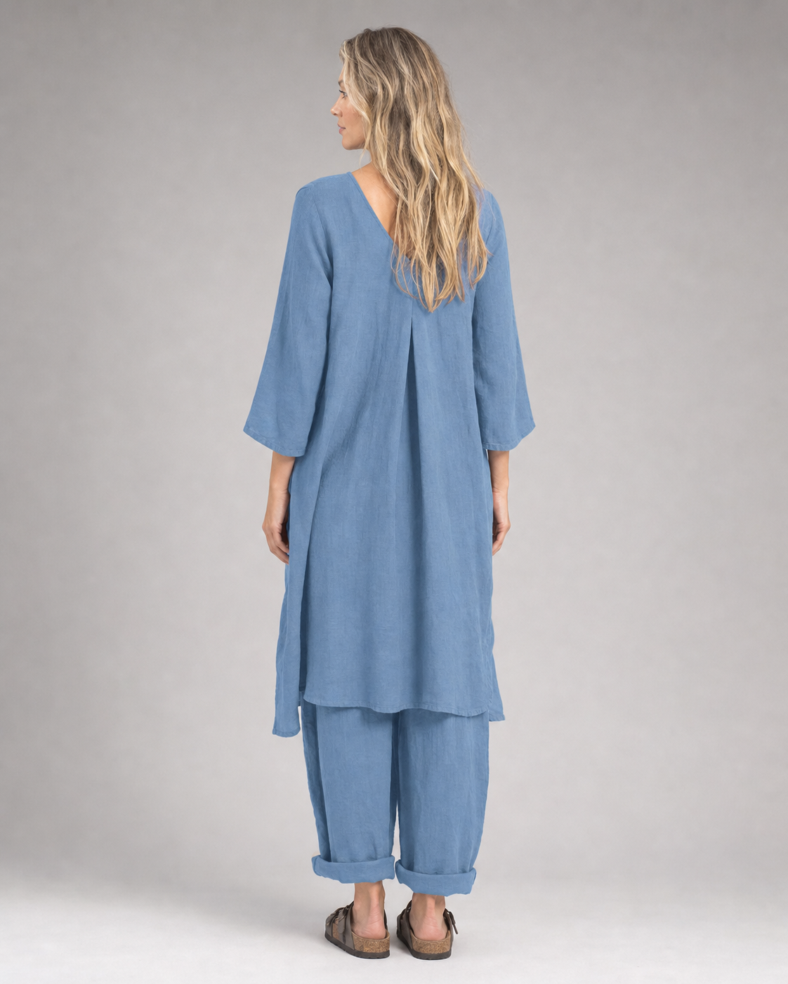 Joy Top & Trouser Set | Women's Relaxed Two-Piece Co-Ord — Sky Blue — back