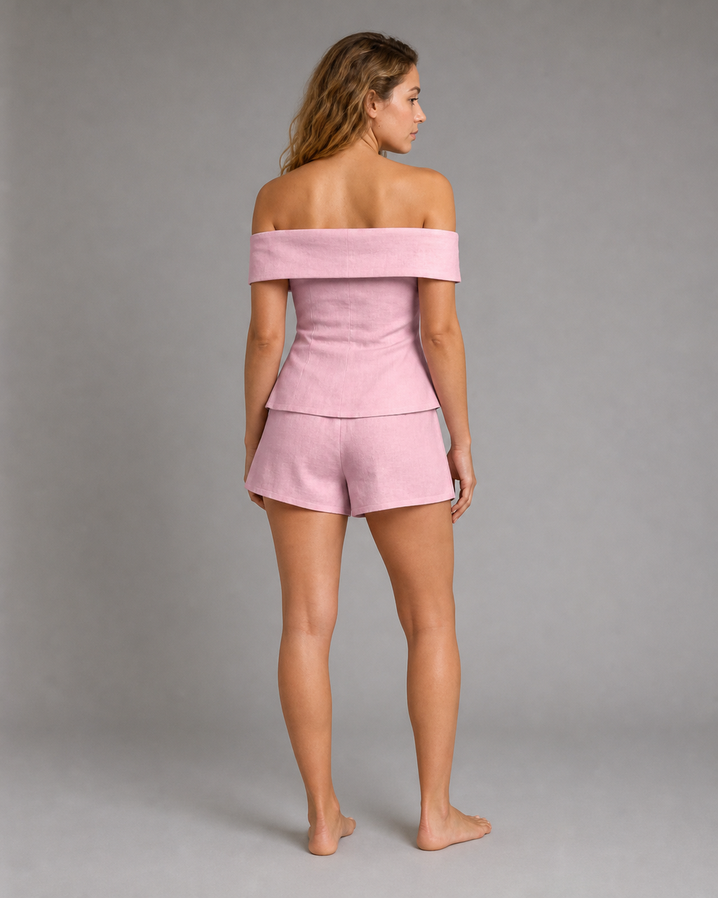 Kelley Two-Piece Set | Women's Elegant Relaxed Co-Ord — Pink — back