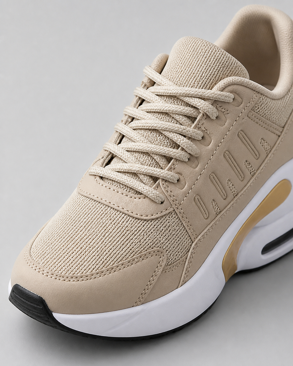 Thea Air-Cushion Platform Sneakers | Women's Running Trainers — Beige — macro