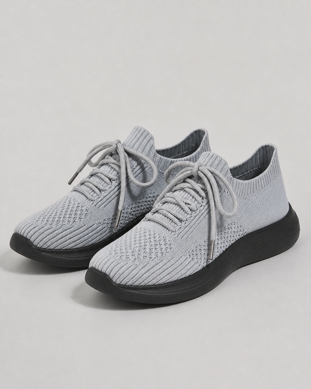 Kerry Knit Comfort Sneakers | Women's Lightweight Walking Trainers — Gray — hero