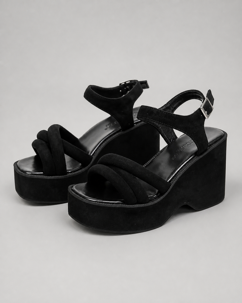Carmela Cross-Strap Platform Sandals | Women's Chunky Sandals — Black — hero