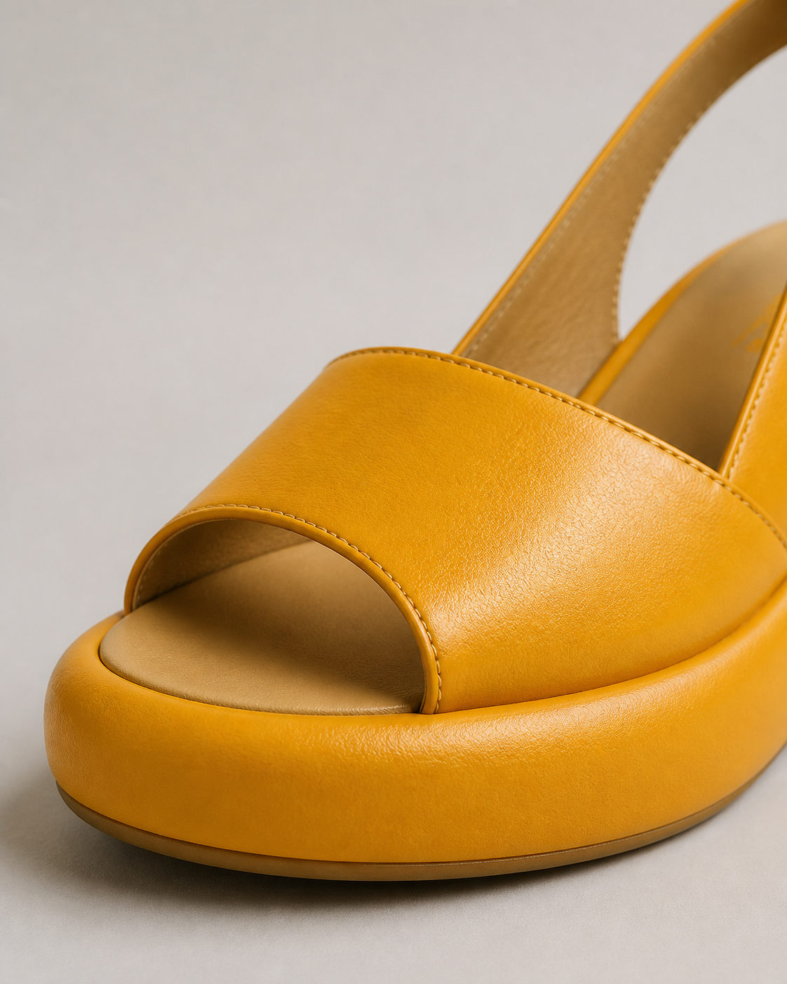Solea Cushioned Peep-Toe Sandals | Women's Slip-On Comfort Sandals — Yellow — macro