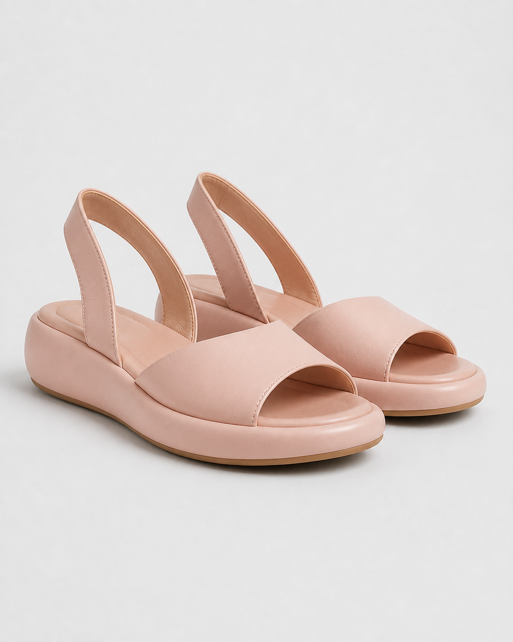 Solea Cushioned Peep-Toe Sandals | Women's Slip-On Comfort Sandals — Light Pink — hero