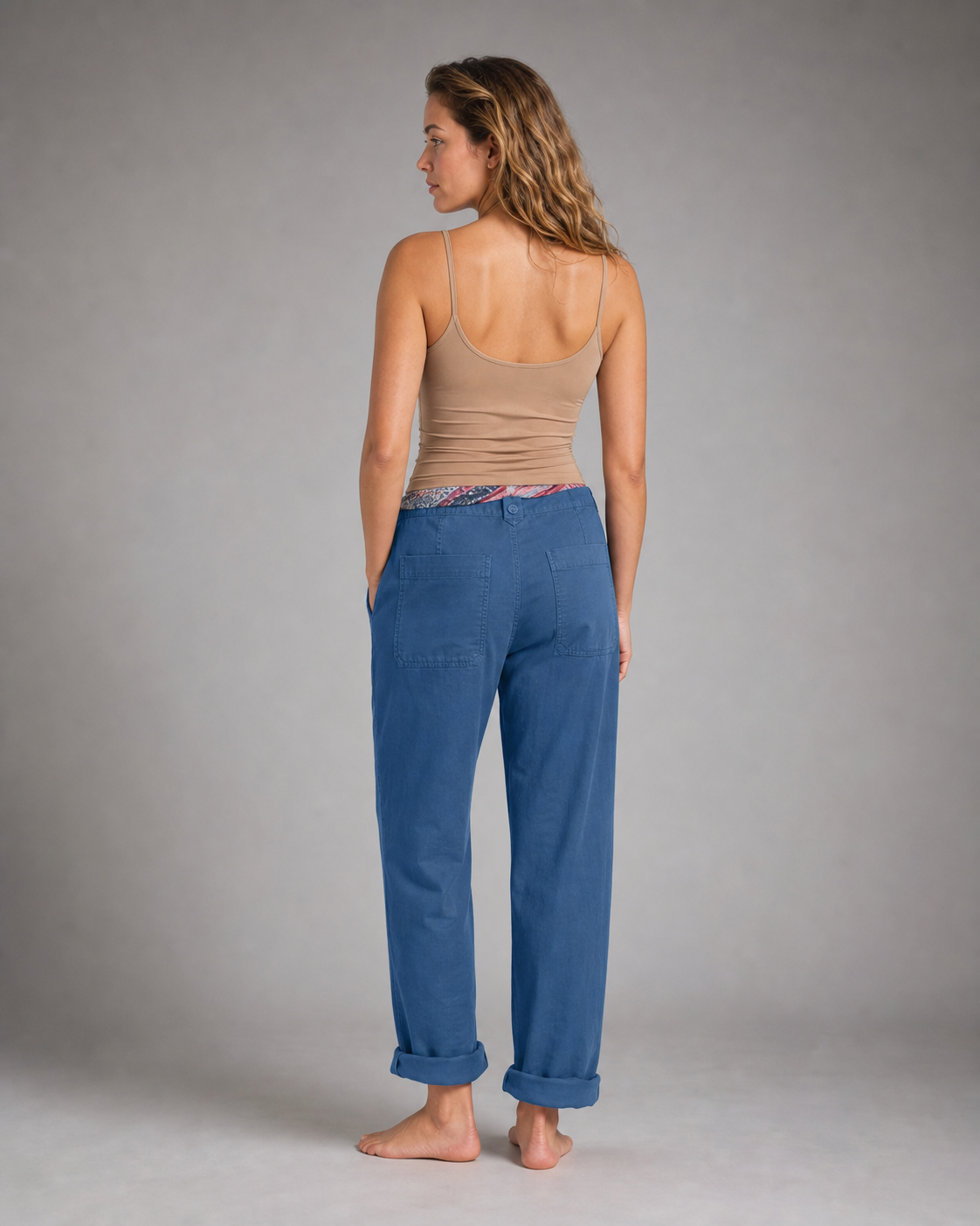 Lise Relaxed Straight Pants | Women's Elegant Trousers — Blue — back