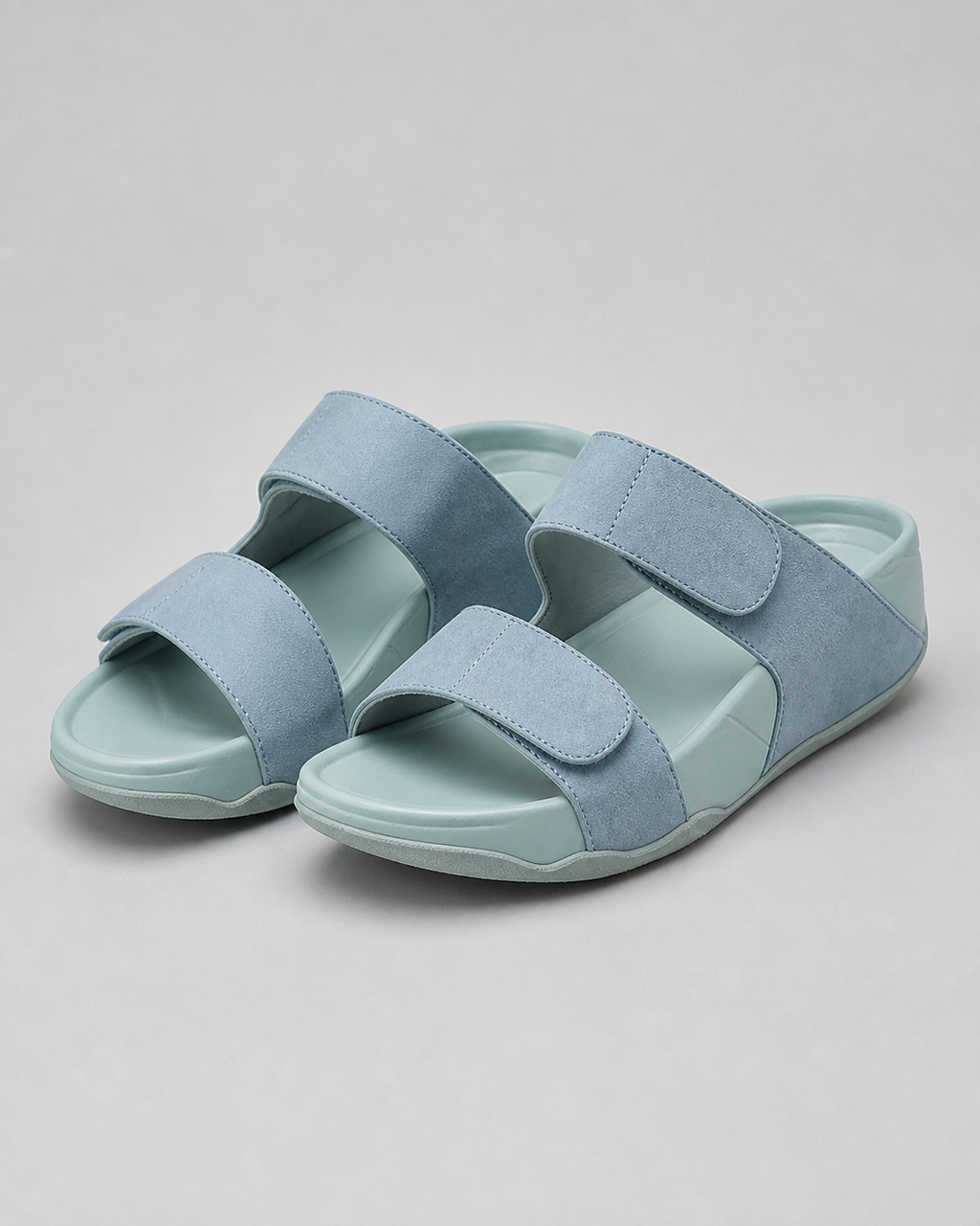 Phanni Wide-Band Comfort Sandals | Women's Slip-On Summer Sandals — Blue — hero