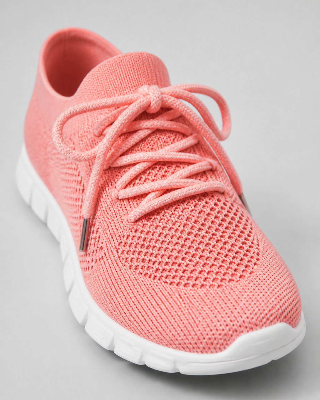 Nova Lightweight Knit Sneakers | Women's Lace-Up Trainers — Pink — macro