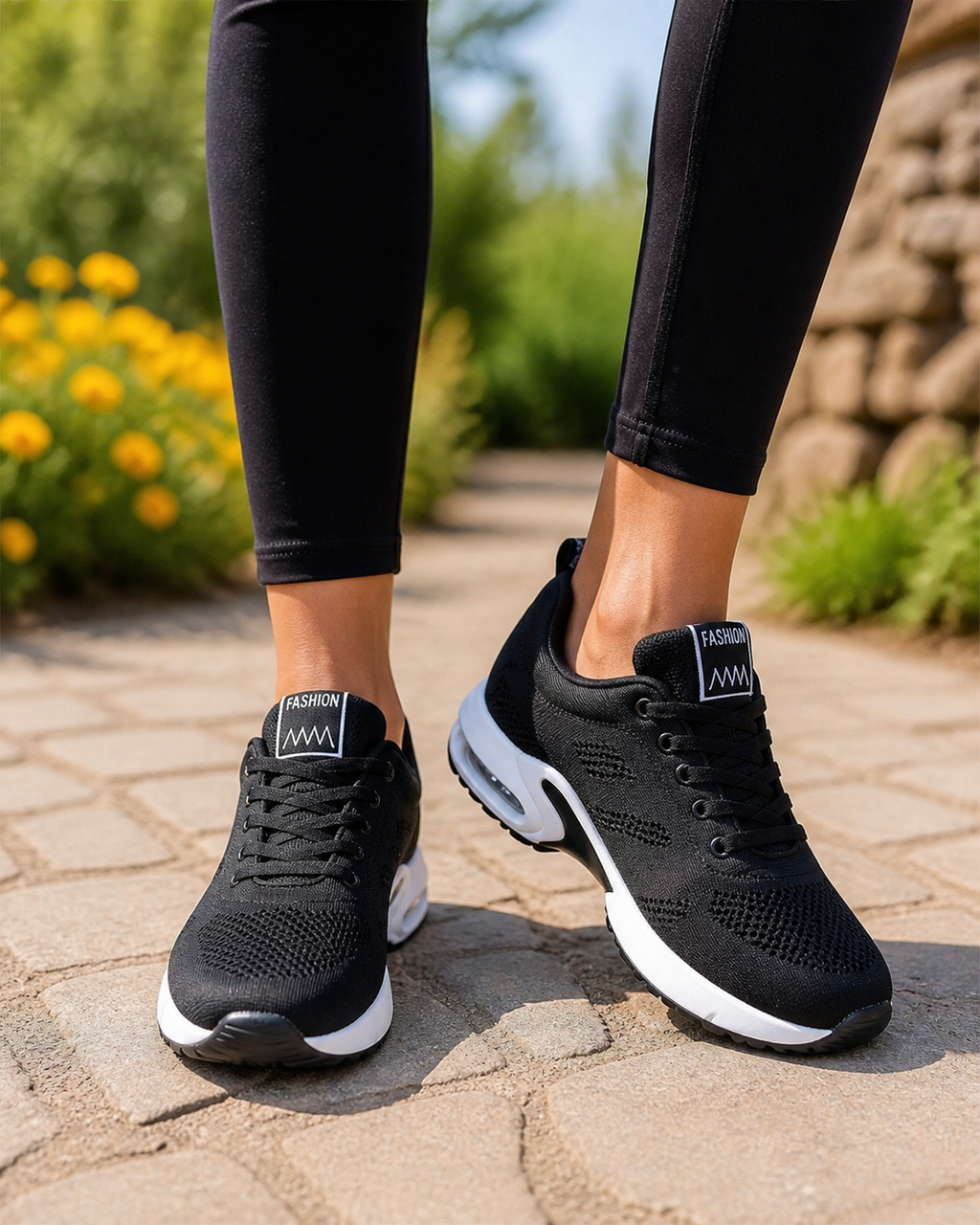 Acacia Air-Cushion Walking Sneakers | Women's Lightweight Trainers — White — onfoot