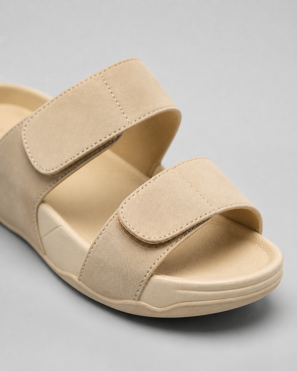 Phanni Wide-Band Comfort Sandals | Women's Slip-On Summer Sandals — Beige — macro