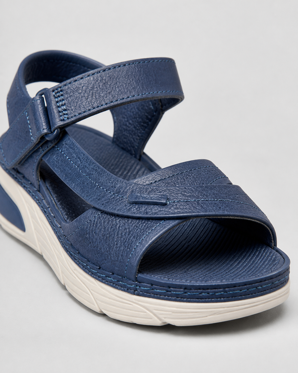 Helga Twin-Strap Comfort Sandals | Women's Cushioned Summer Sandals — Blue — macro