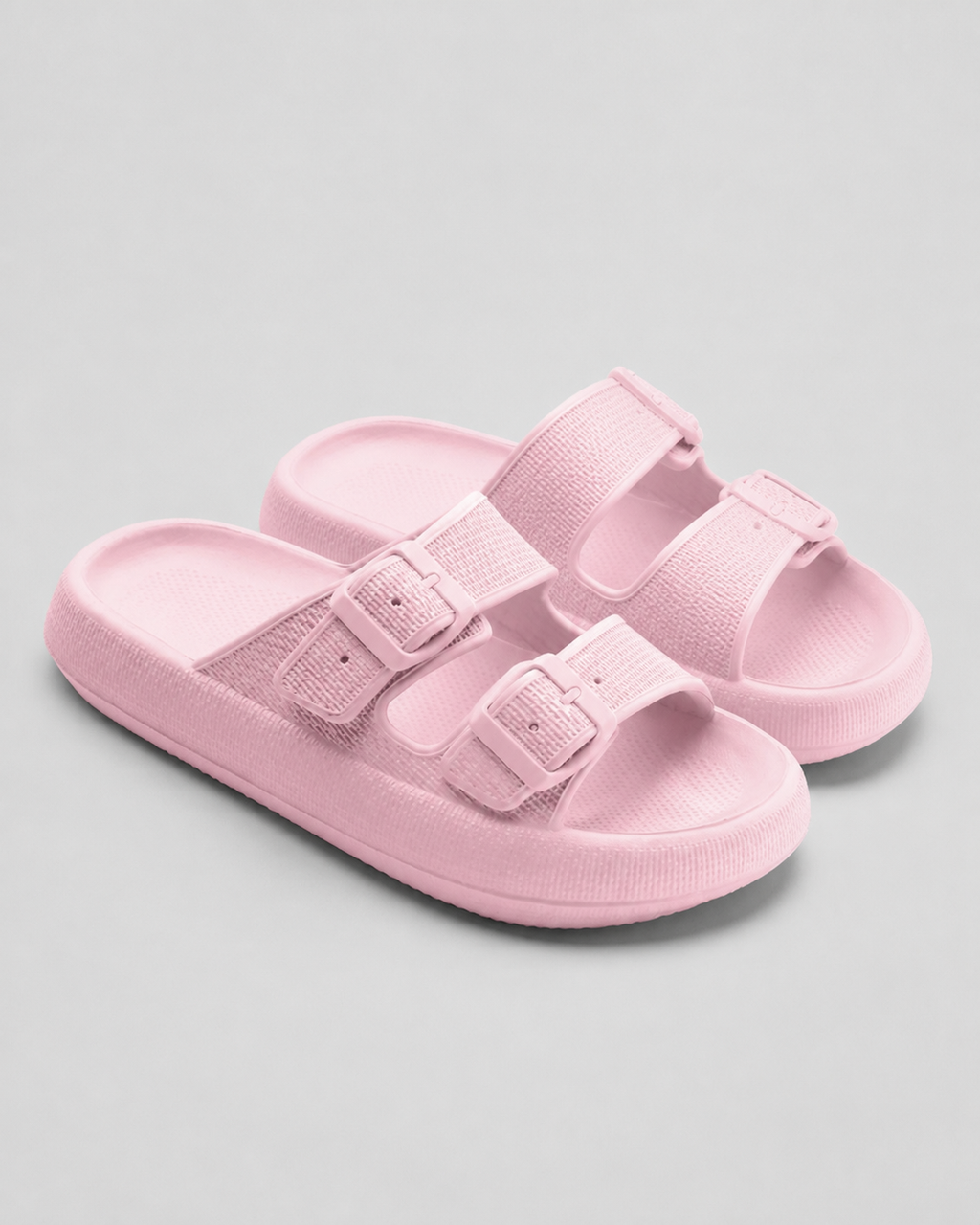 Calista Double-Strap Footbed Sandals | Women's Slip-On Sandals — Pink — hero